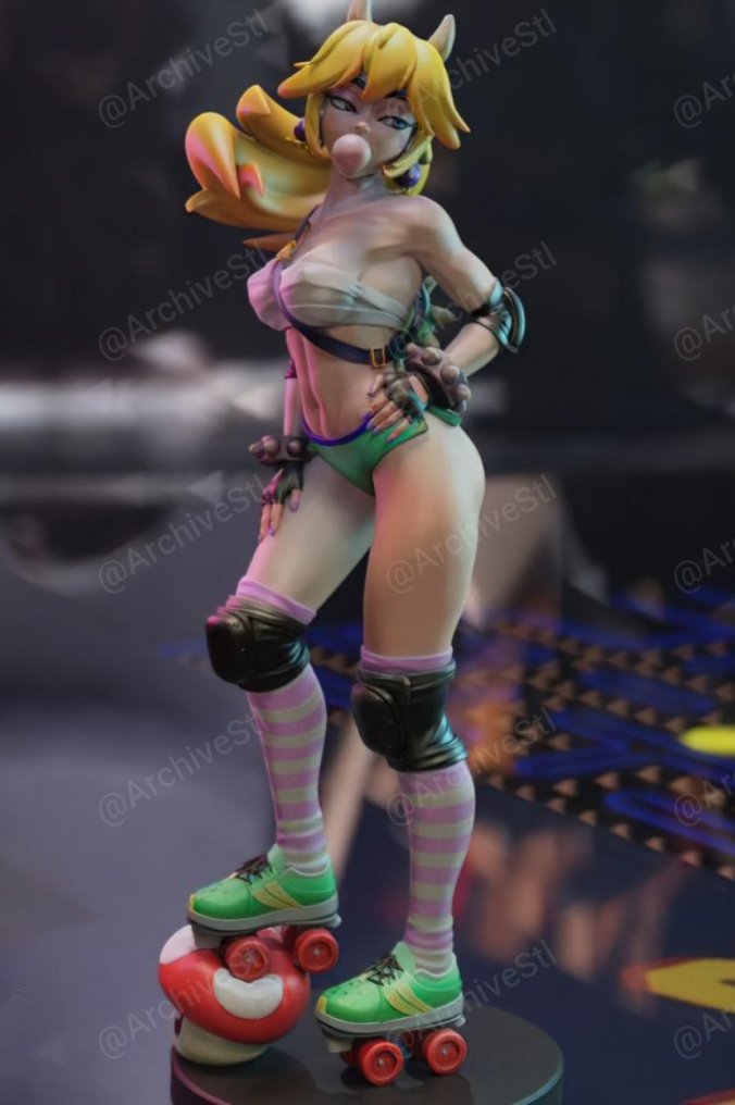 马里奥 桃子滑轮女孩 (Peach Roller Derby) 3D打印图纸